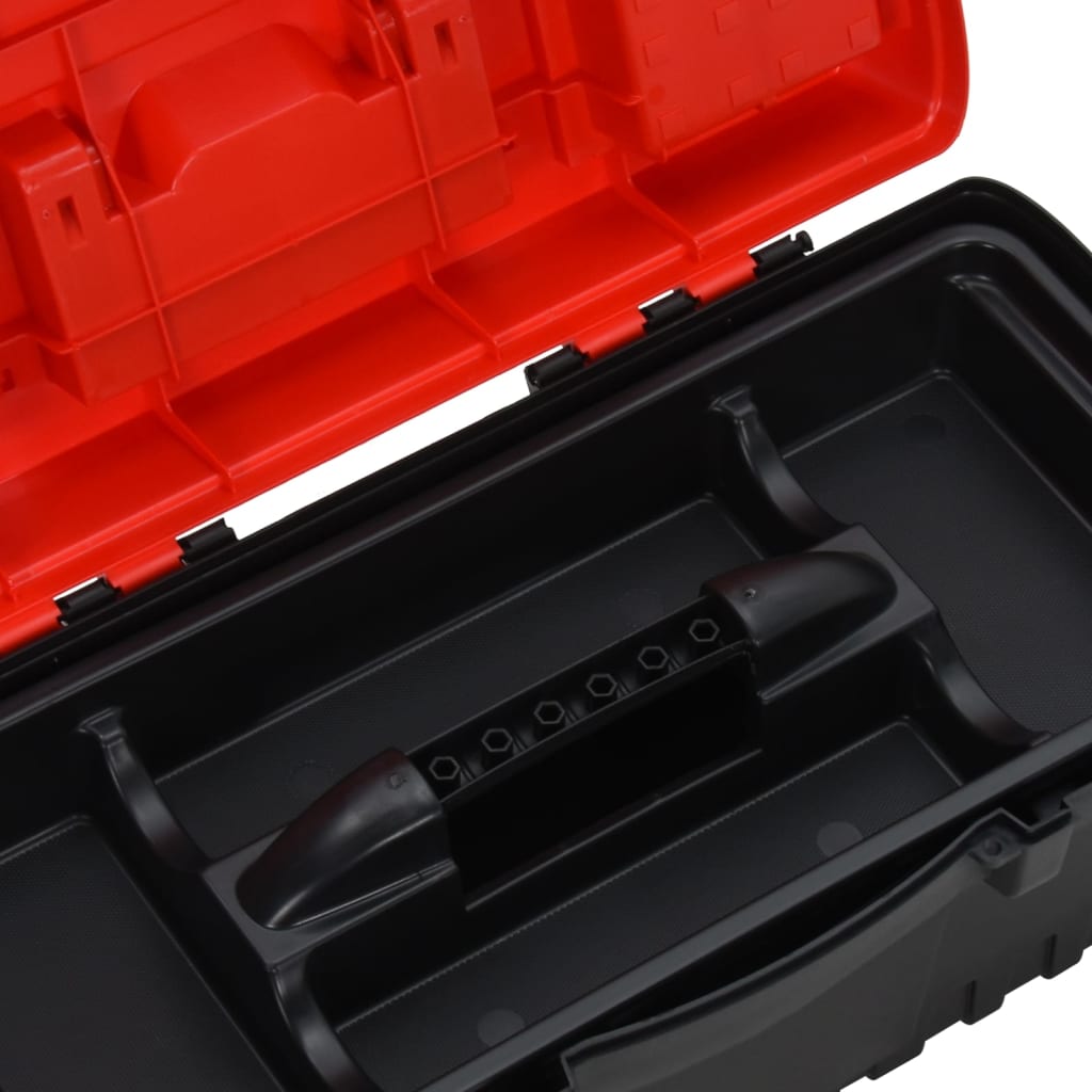 vidaXL 2 Piece Tool Box Set Black and Red Polypropylene