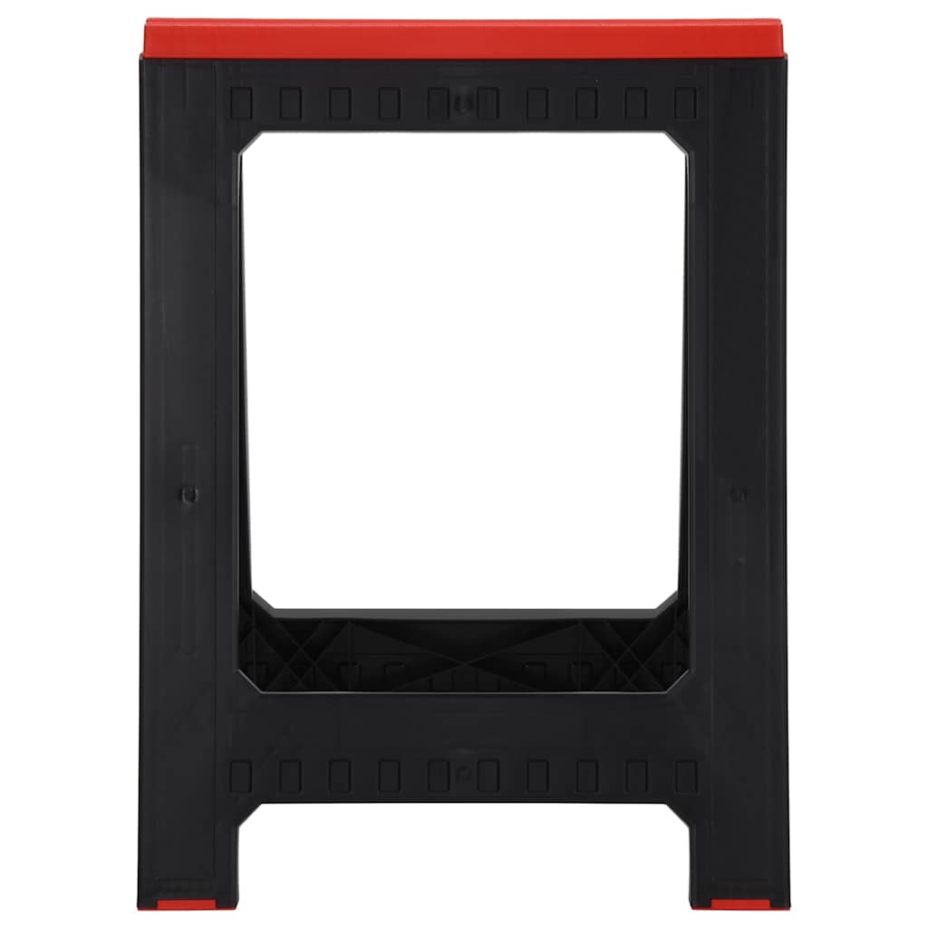 152104 vidaXL Foldable Work Trestles 2 pcs Black and Red Polypropylene 350 kg