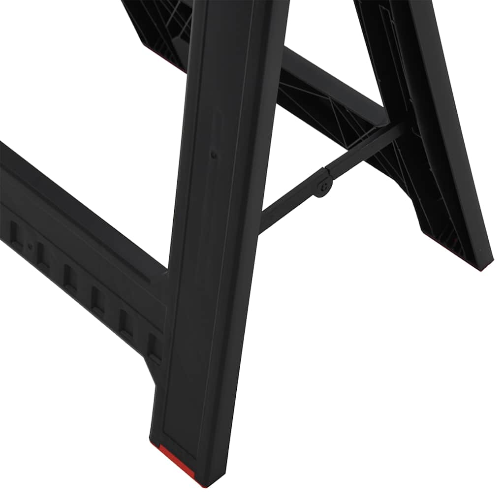 152104 vidaXL Foldable Work Trestles 2 pcs Black and Red Polypropylene 350 kg