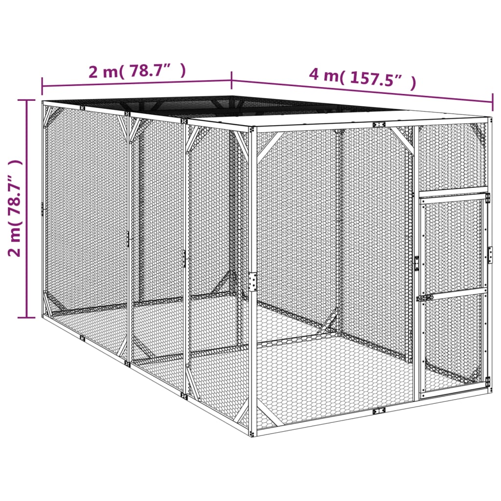 Chicken Coop 200x400x200 cm Impregnated Solid Wood Pine