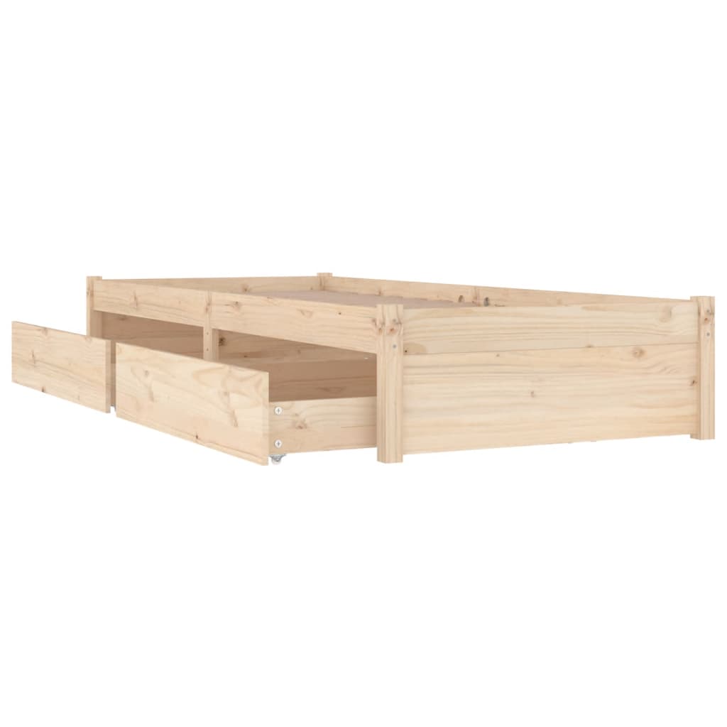 3103463 vidaXL Bed Frame without Mattress with Drawers 90x200 cm (814934+814984)