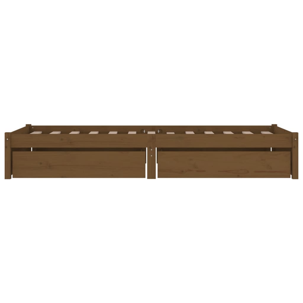 3103466 vidaXL Bed Frame without Mattress with Drawers Honey Brown 90x200 cm (814937+814987)