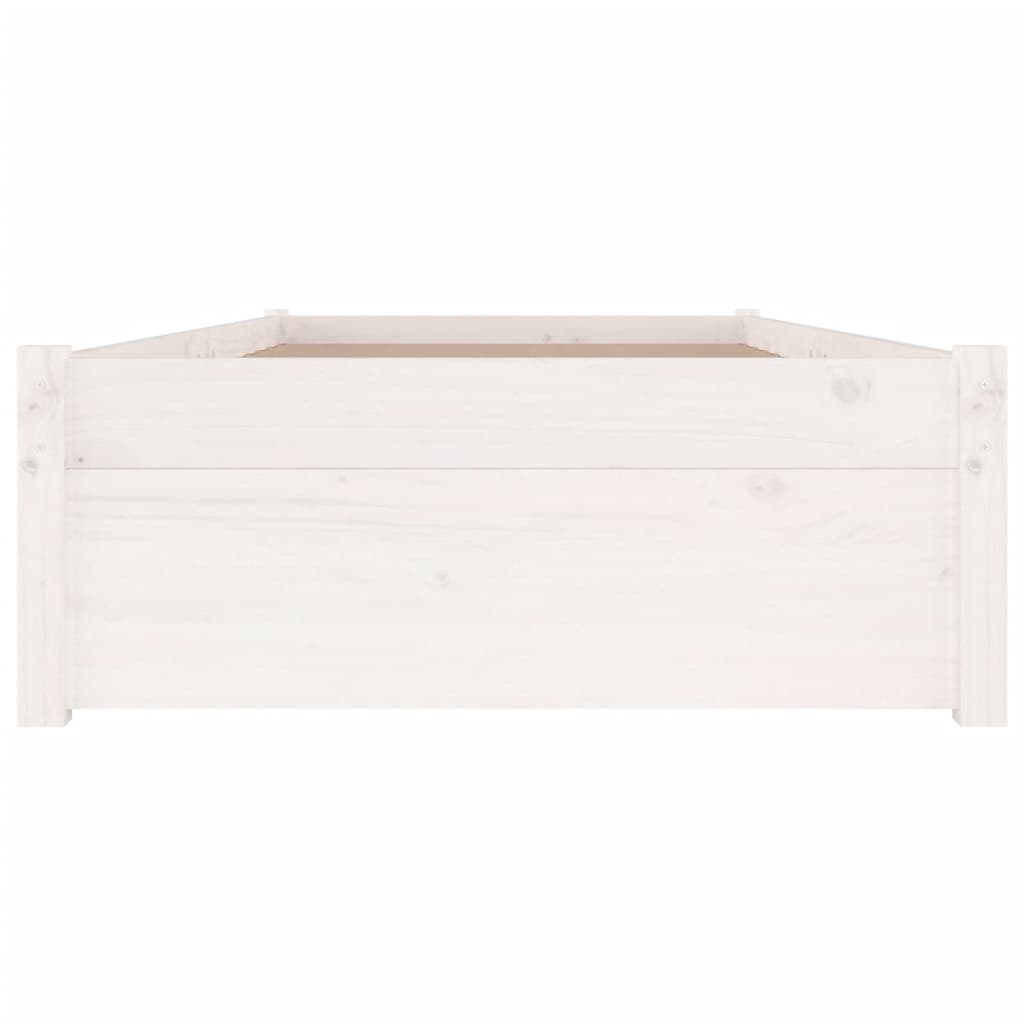 3103469 vidaXL Bed Frame without Mattress with Drawers White 100x200 cm (814940+814990)