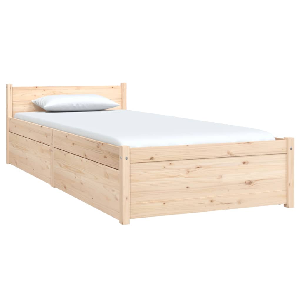 vidaXL Bed Frame without Mattress with Drawers Small Single