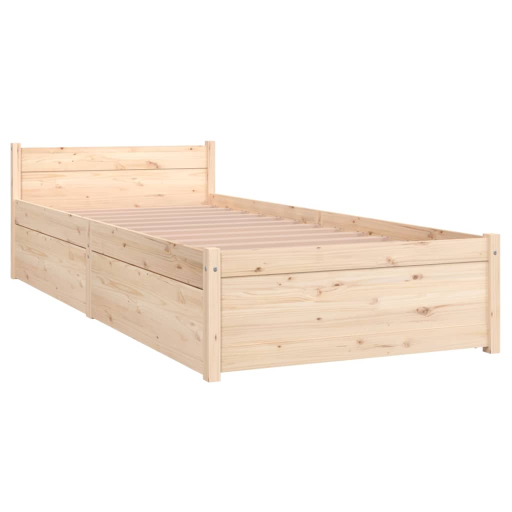 vidaXL Bed Frame without Mattress with Drawers Small Single