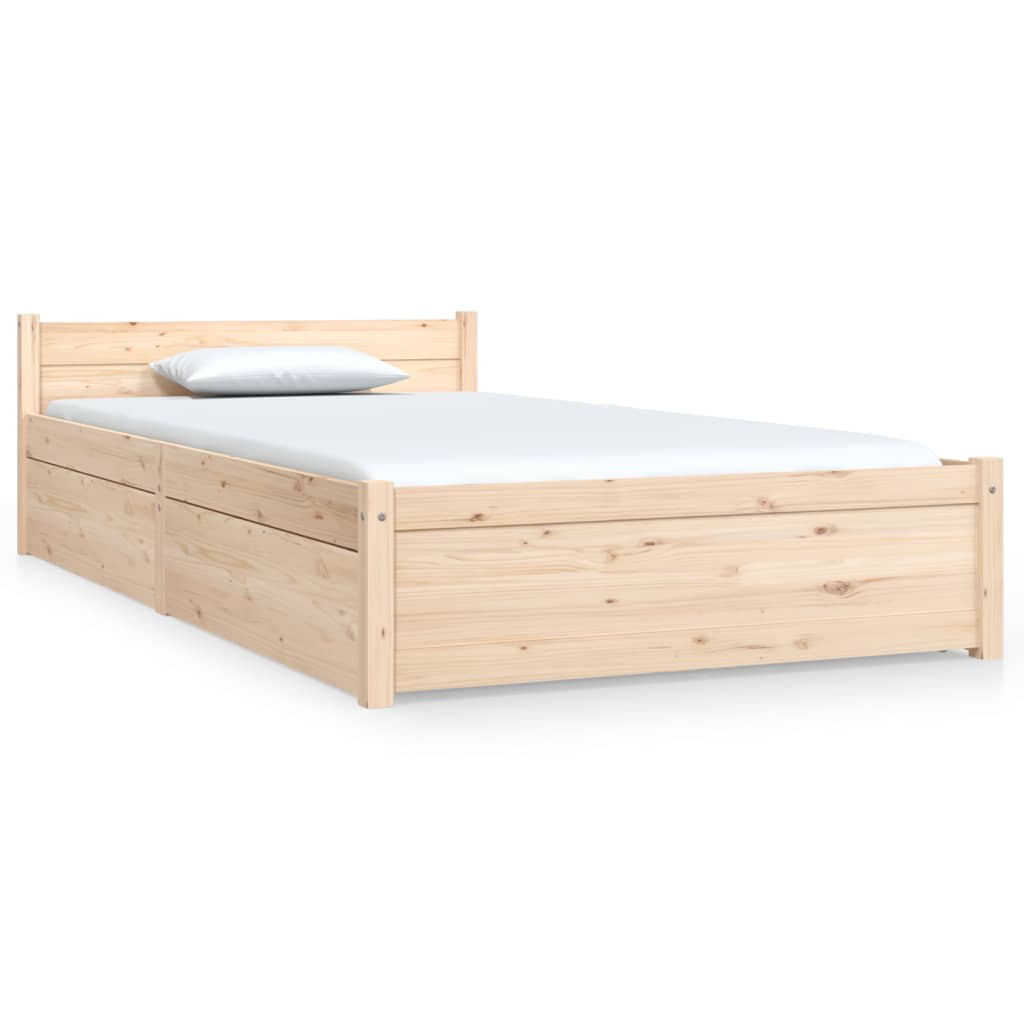 vidaXL Bed Frame without Mattress with Drawers Single