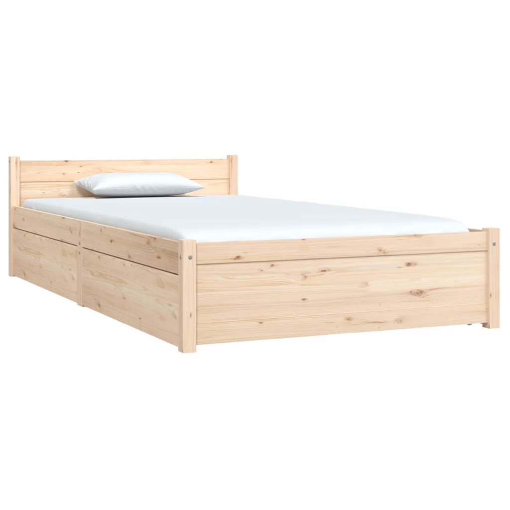 vidaXL Bed Frame without Mattress with Drawers Single