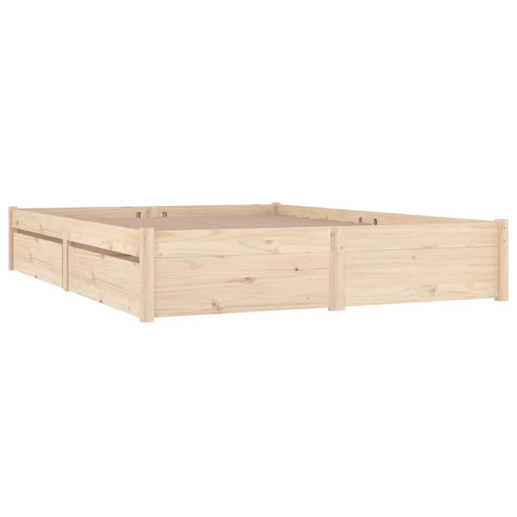 3103503 vidaXL Bed Frame without Mattress with Drawers 140x190 cm (814929+814994)