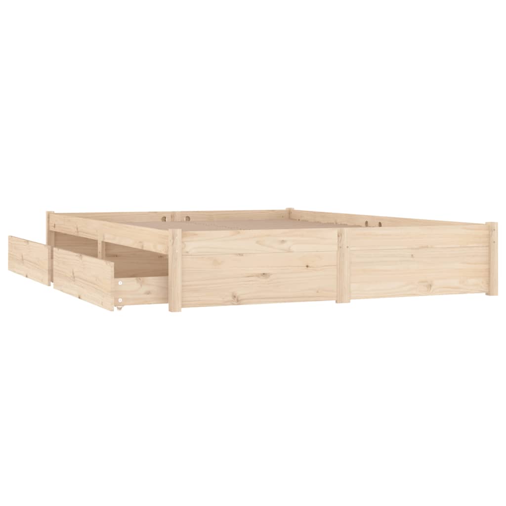 3103503 vidaXL Bed Frame without Mattress with Drawers 140x190 cm (814929+814994)