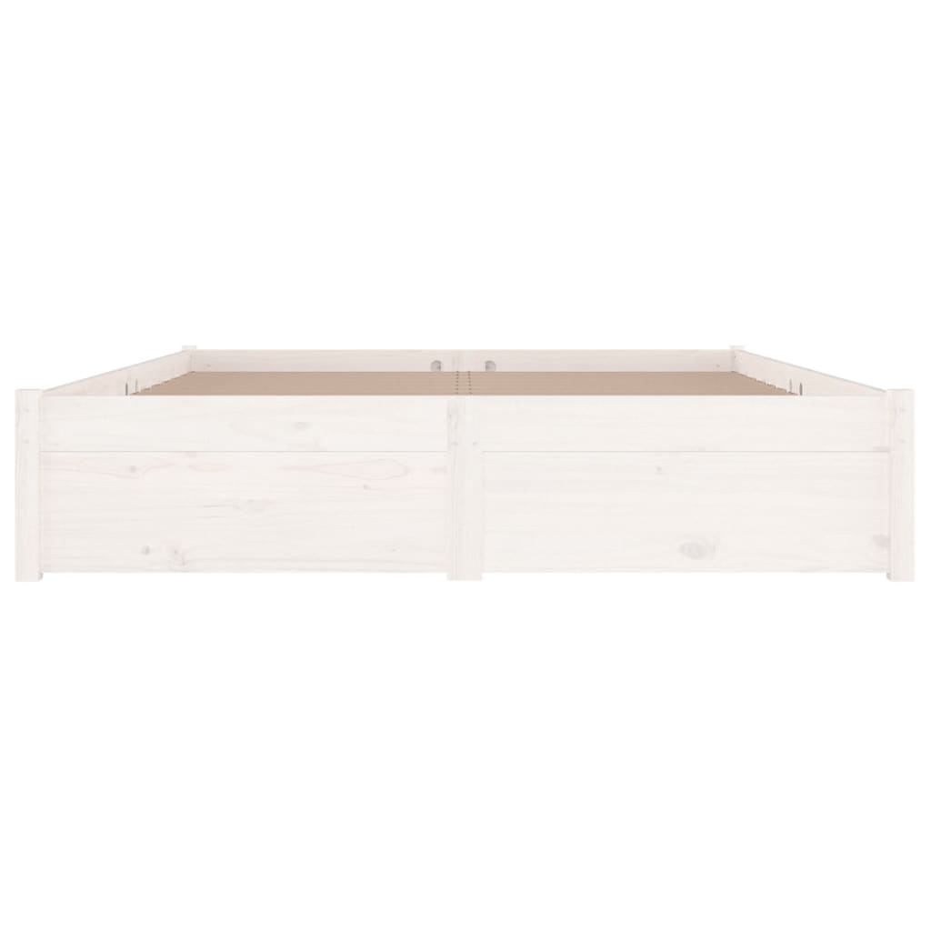 3103504 vidaXL Bed Frame without Mattress with Drawers White 140x190 cm (814930+814995)