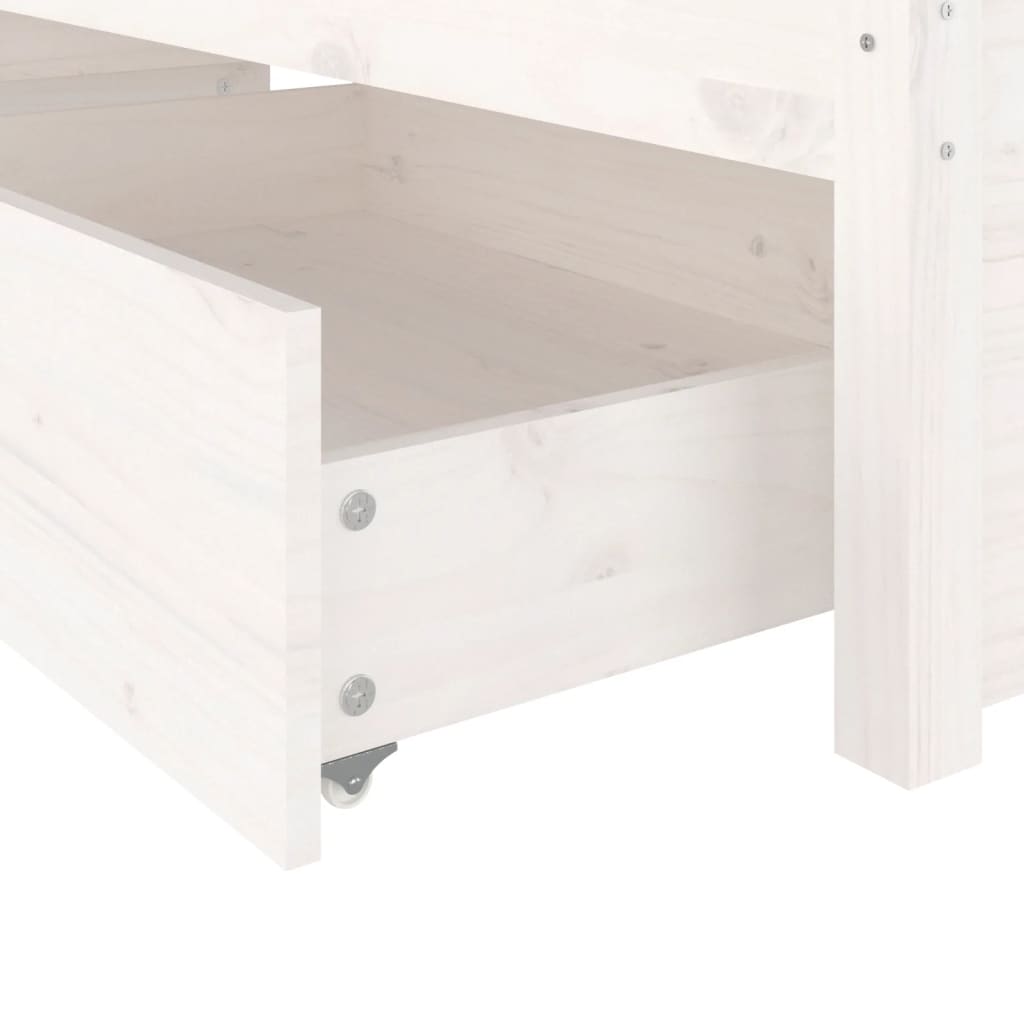 3103504 vidaXL Bed Frame without Mattress with Drawers White 140x190 cm (814930+814995)