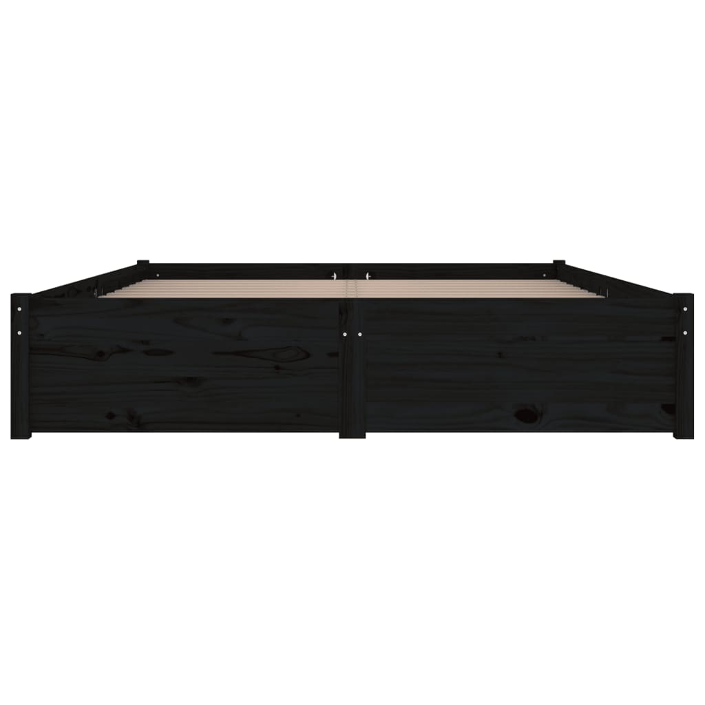 3103507 vidaXL Bed Frame without Mattress with Drawers Black 140x190 cm (814933+814998)