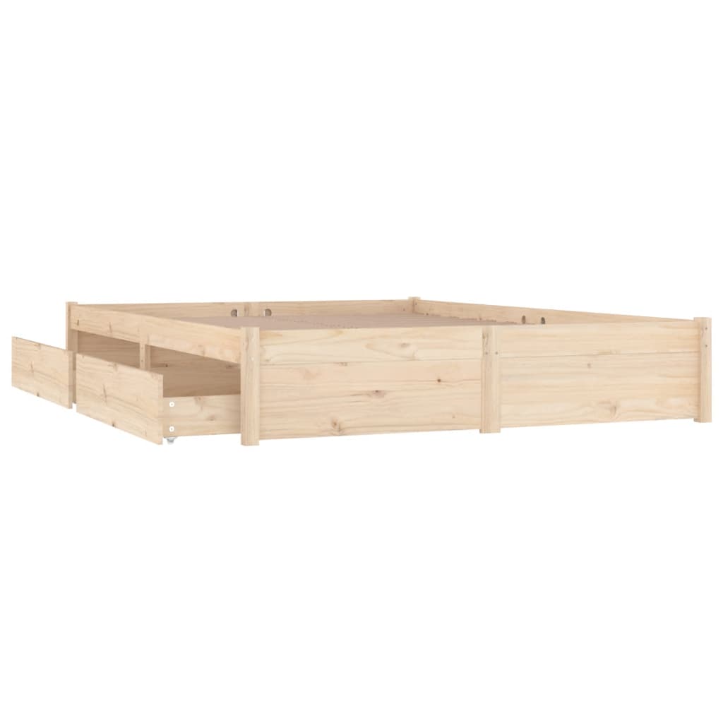 3103508 vidaXL Bed Frame without Mattress with Drawers 120x200 cm (814944+814999)