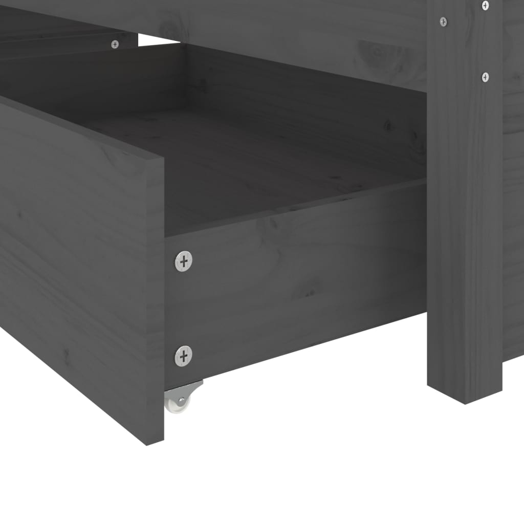 3103515 vidaXL Bed Frame without Mattress with Drawers Grey 140x200 cm (814951+815001)