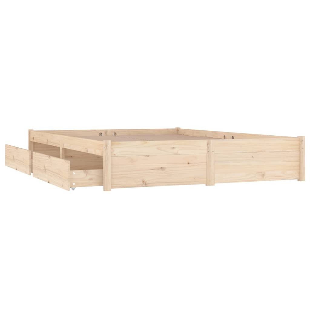 3103523 vidaXL Bed Frame without Mattress with Drawers 160x200 cm (814959+814999)