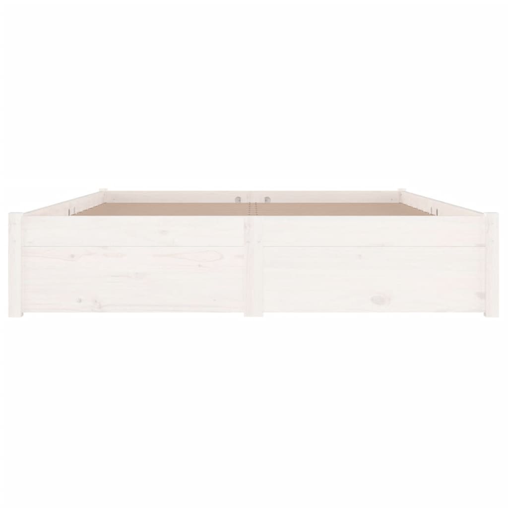 3103524 vidaXL Bed Frame without Mattress with Drawers White 160x200 cm (814960+815000)