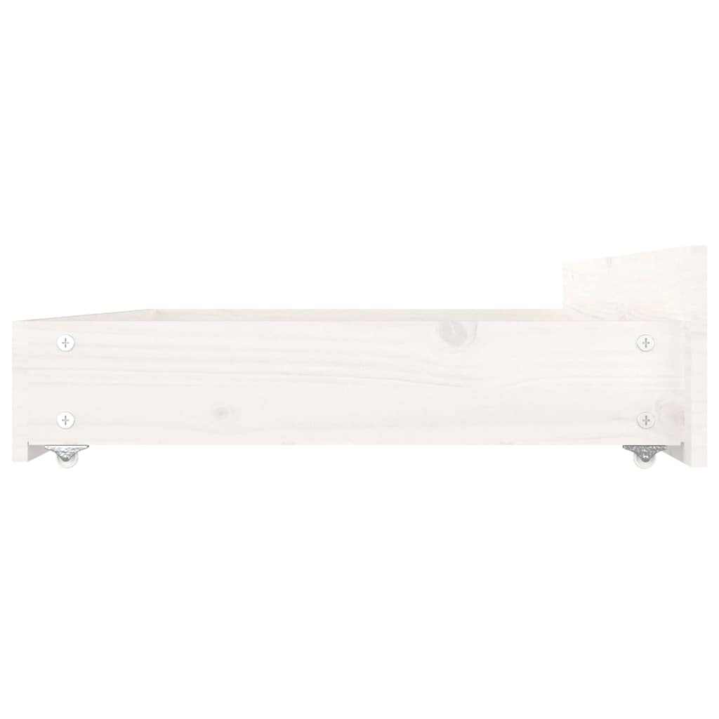 3103560 vidaXL Bed Frame without Mattress with Drawers White 140x200 cm (815045+815000)