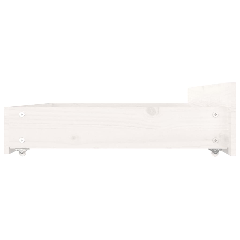 Bed Frame without Mattress with Drawers White King Size