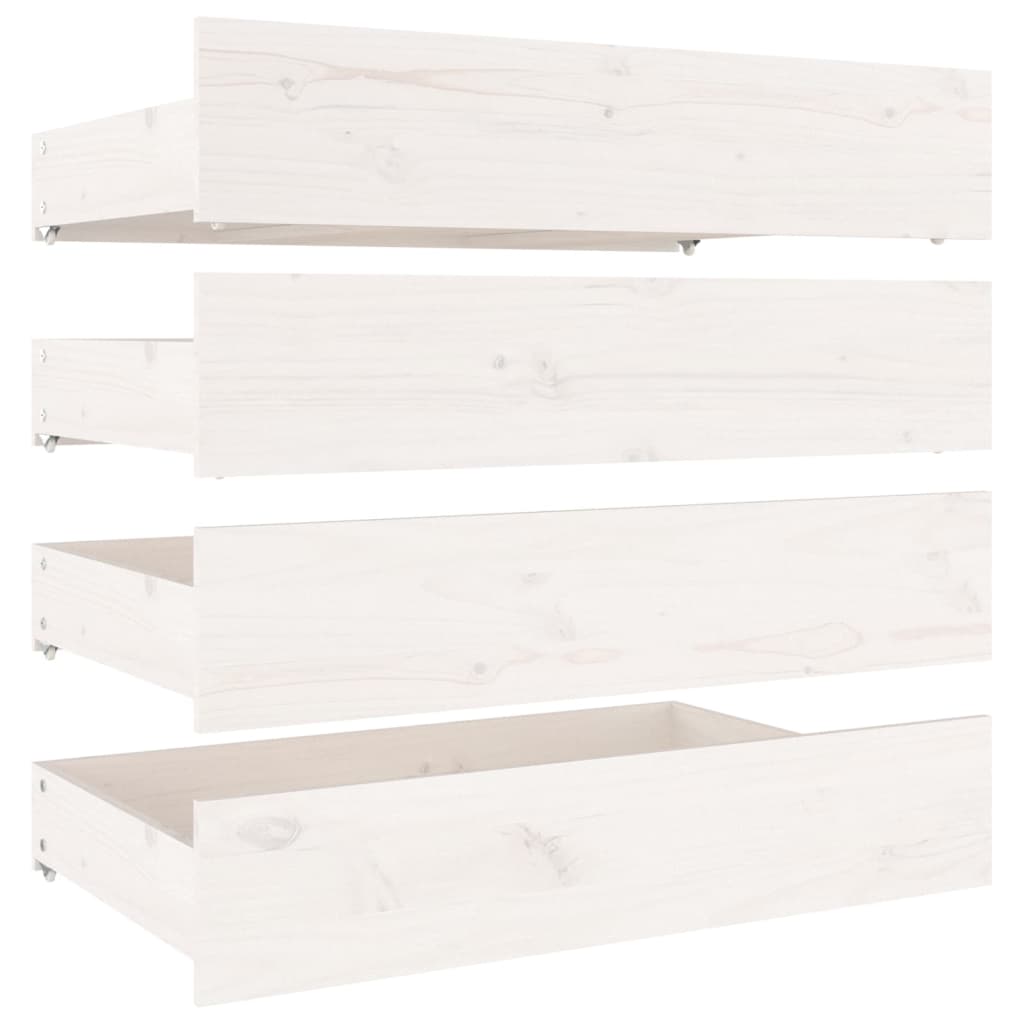 Bed Frame without Mattress with Drawers White 160x200 cm