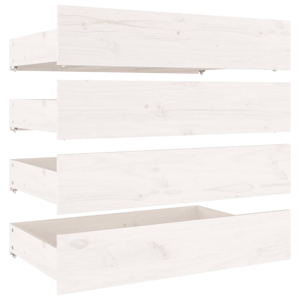 Bed Frame without Mattress with Drawers White Super King