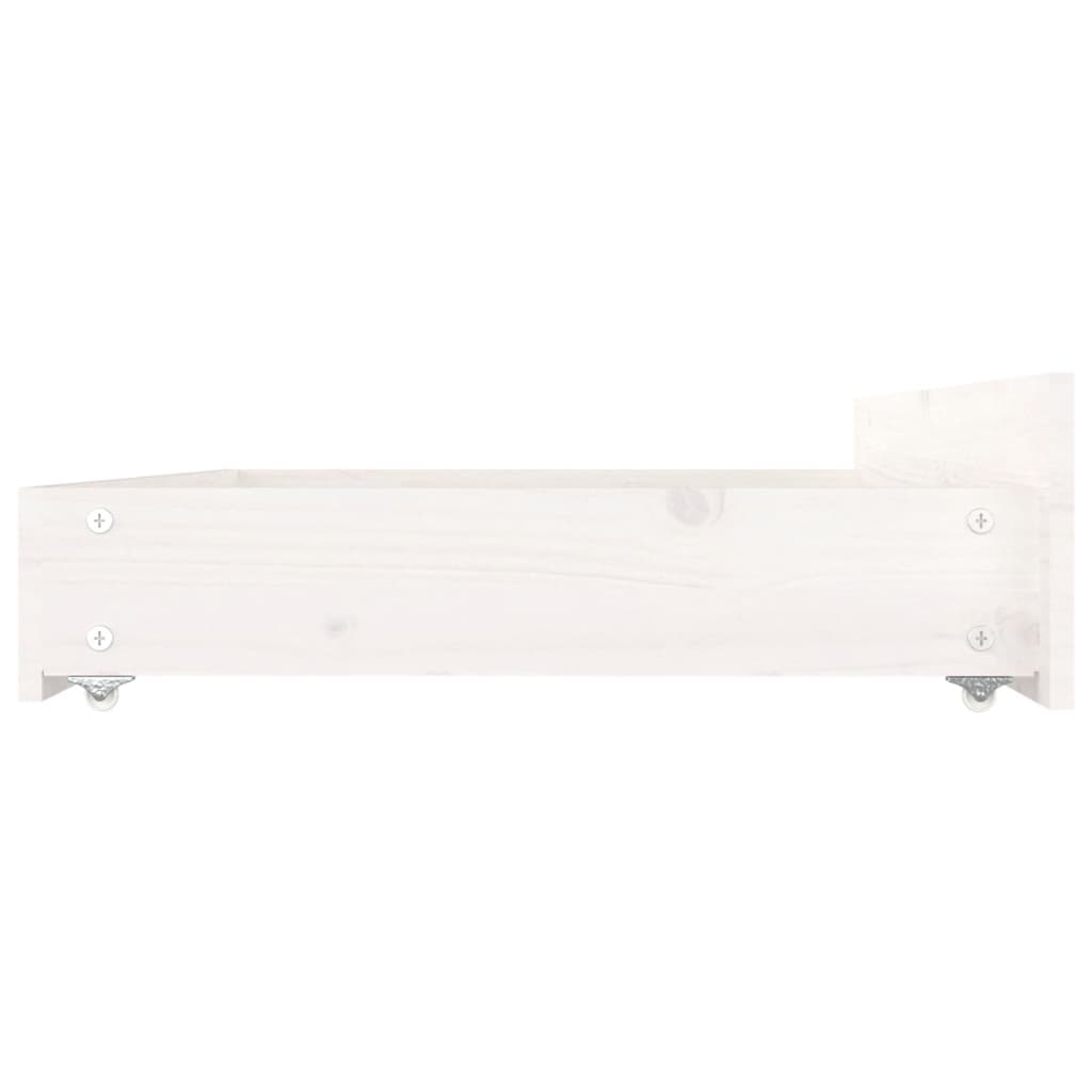 Bed Frame without Mattress with Drawers White Super King