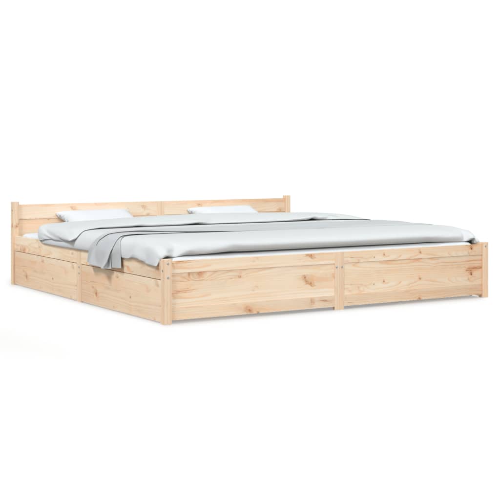 vidaXL Bed Frame without Mattress with Drawers 200x200 cm