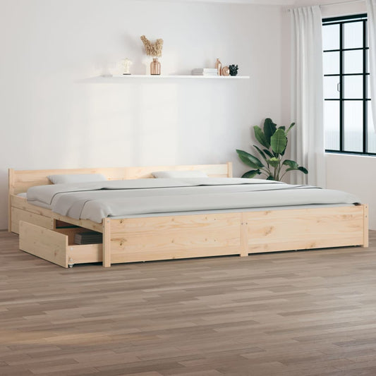 vidaXL Bed Frame without Mattress with Drawers 200x200 cm