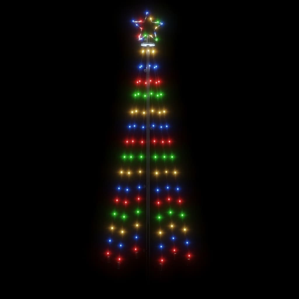 vidaXL Christmas Tree with Spike Colourful 108 LEDs 180 cm