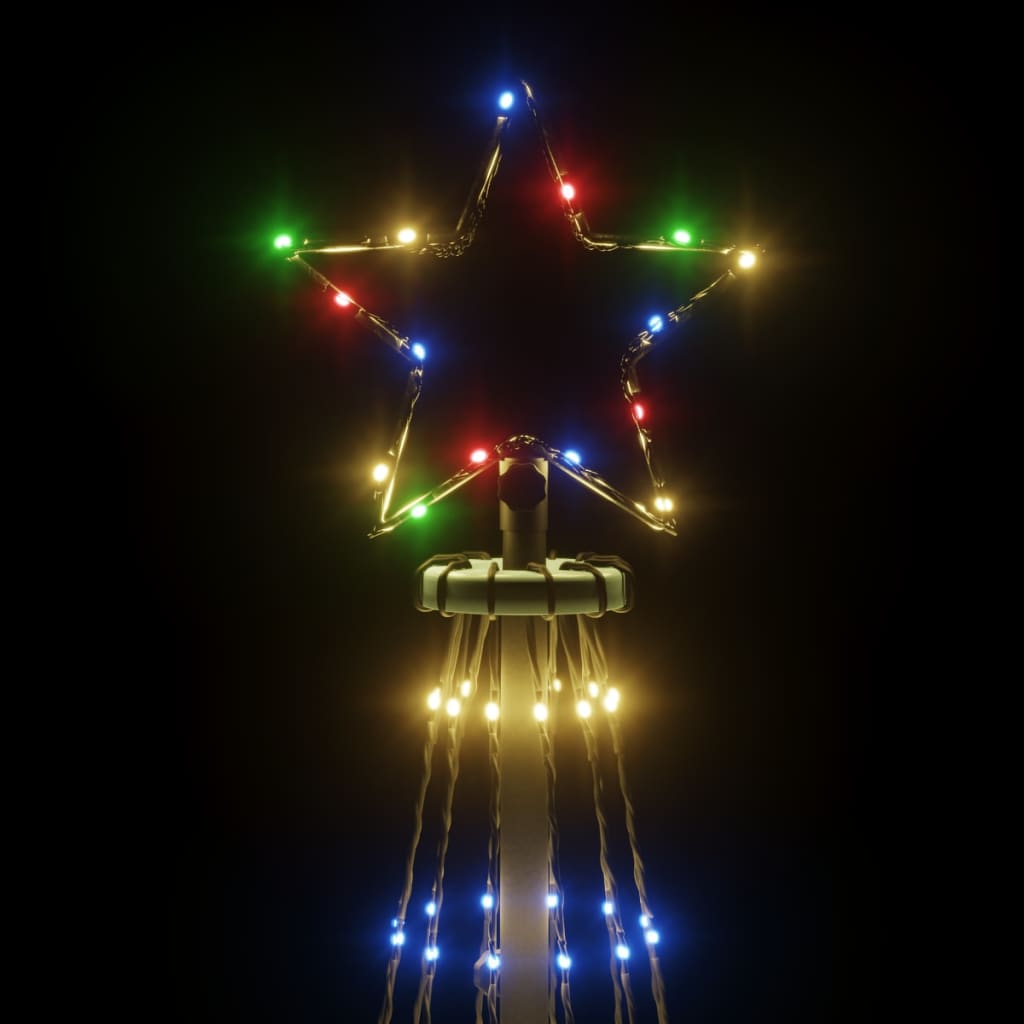 vidaXL Christmas Tree with Spike Colourful 108 LEDs 180 cm