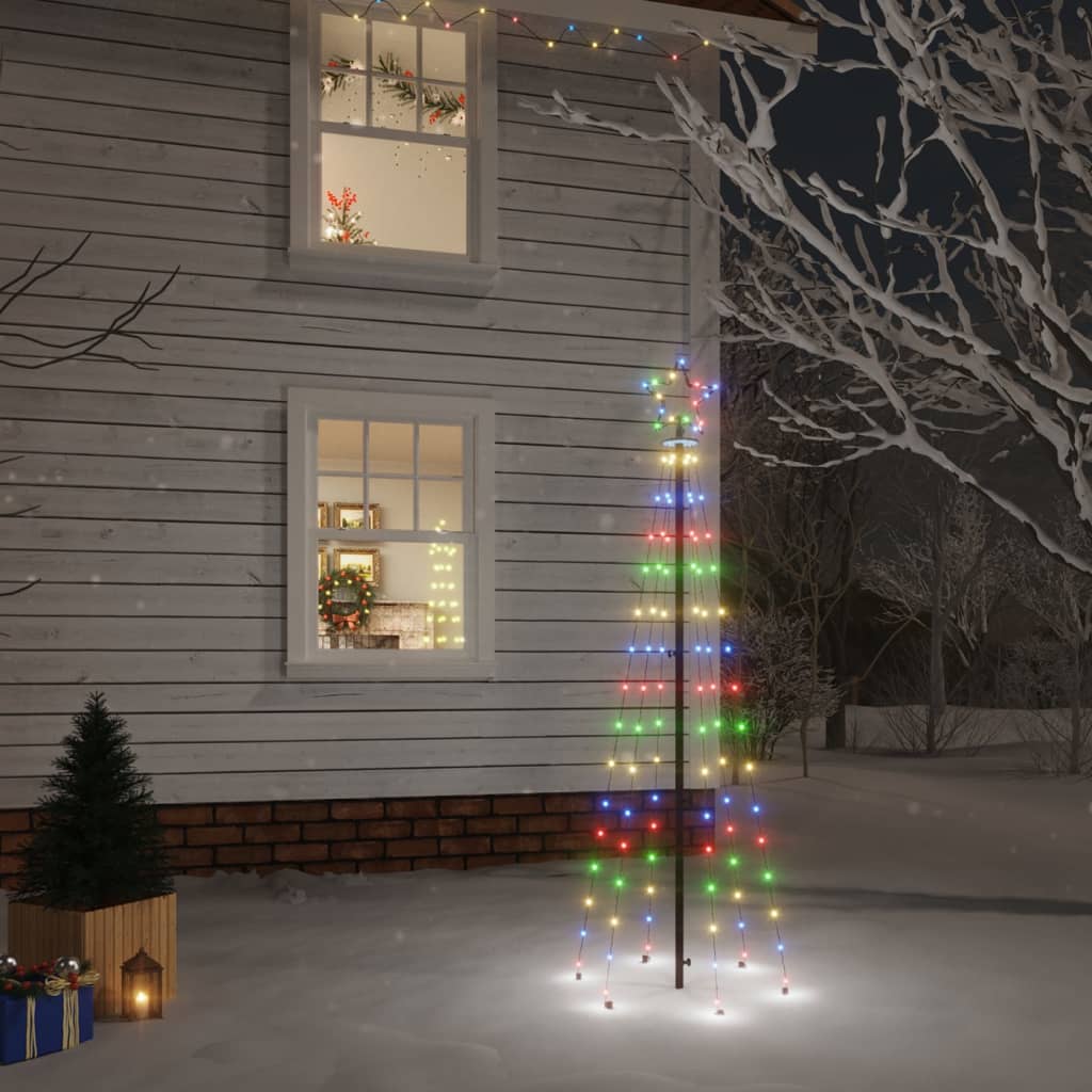 vidaXL Christmas Tree with Spike Colourful 108 LEDs 180 cm