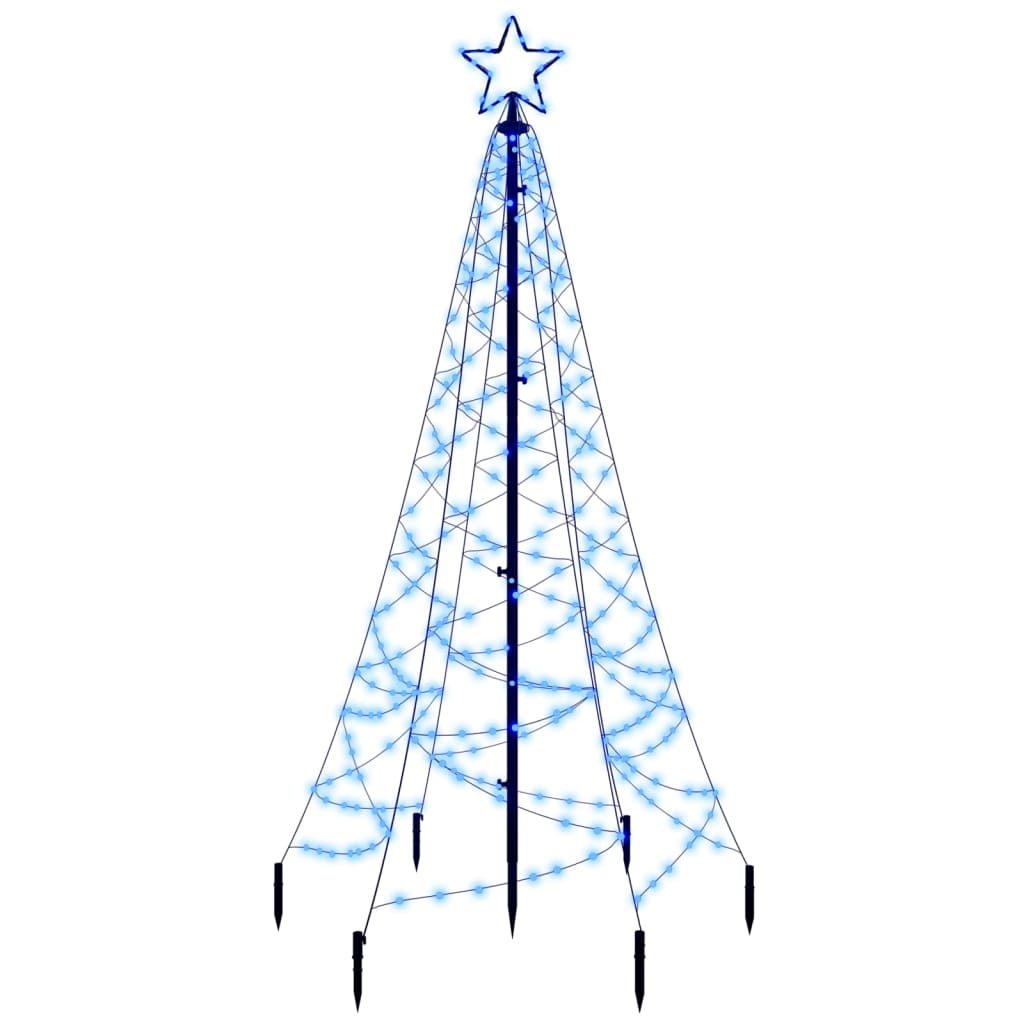 vidaXL Christmas Tree with Spike Blue 200 LEDs 180 cm