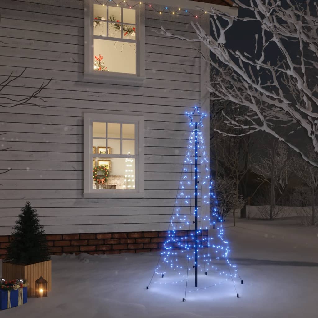 vidaXL Christmas Tree with Spike Blue 200 LEDs 180 cm