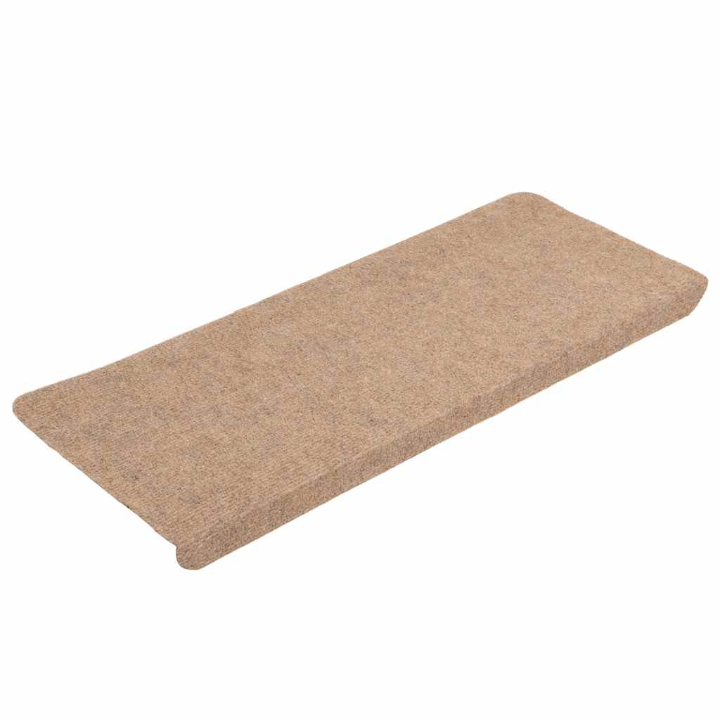 343476 vidaXL Stair Mats Self-adhesive 15 pcs 65x24,5x3,5 cm Beige
