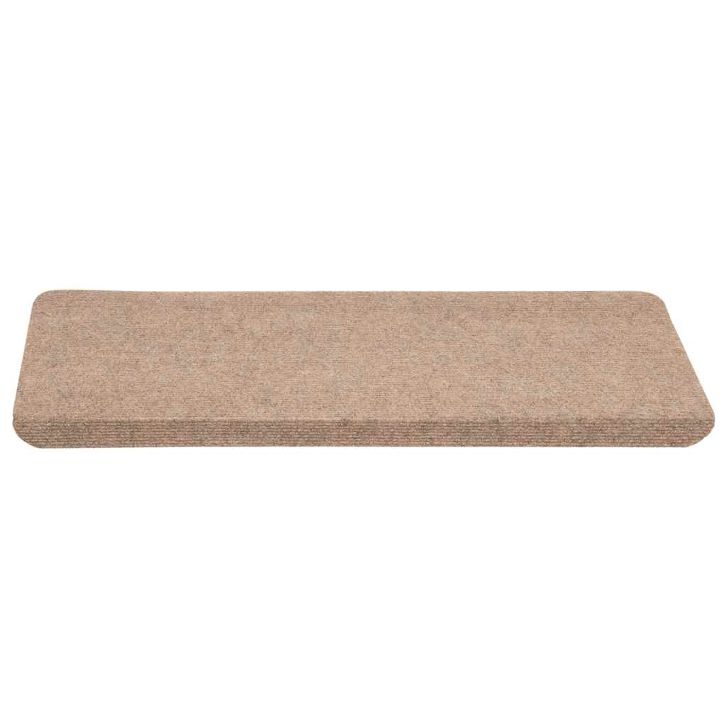 343476 vidaXL Stair Mats Self-adhesive 15 pcs 65x24,5x3,5 cm Beige