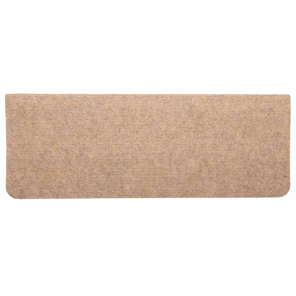 343476 vidaXL Stair Mats Self-adhesive 15 pcs 65x24,5x3,5 cm Beige