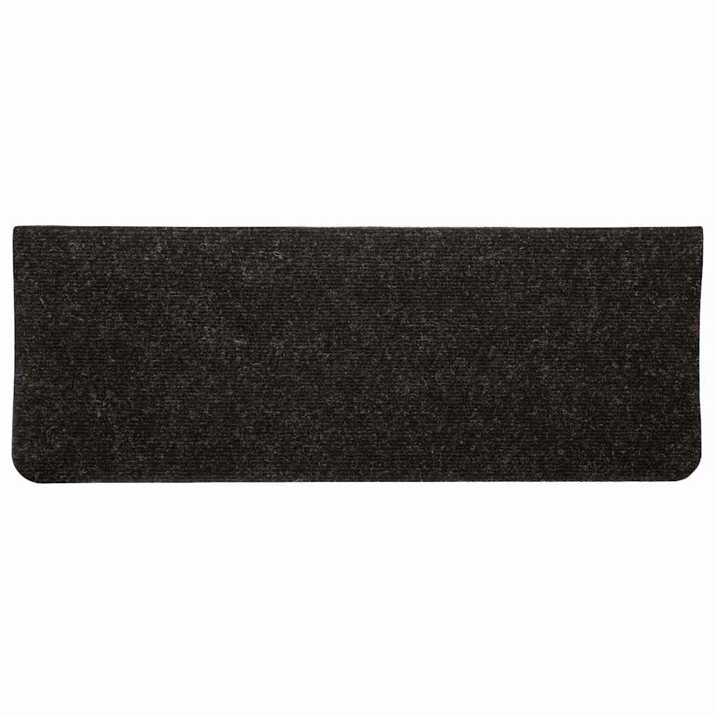 343477 vidaXL Stair Mats Self-adhesive 15 pcs 65x24,5x3,5 cm Anthracite