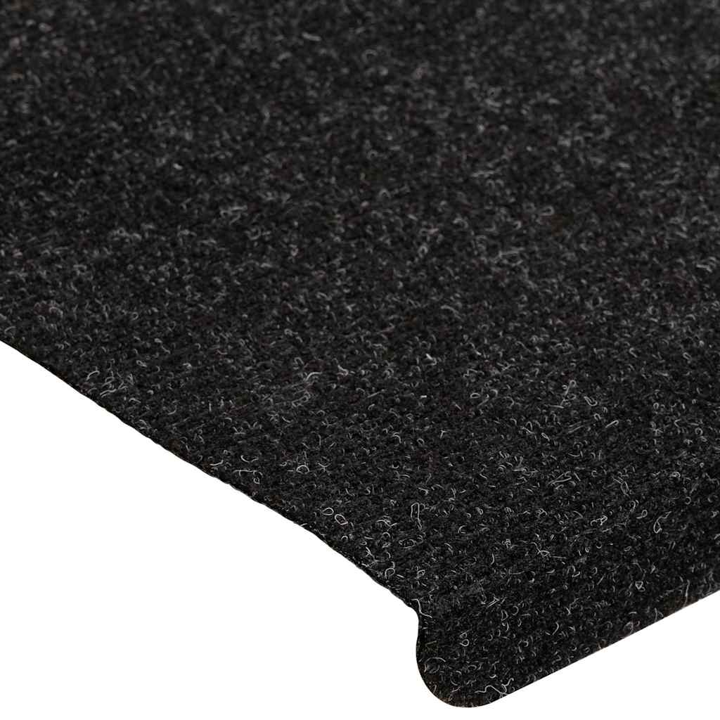 343477 vidaXL Stair Mats Self-adhesive 15 pcs 65x24,5x3,5 cm Anthracite