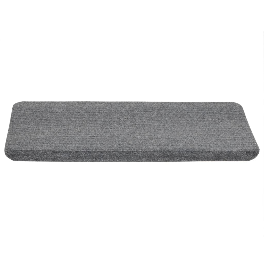 vidaXL Stair Mats Self-adhesive 15 pcs 65x24.5x3.5 cm Grey