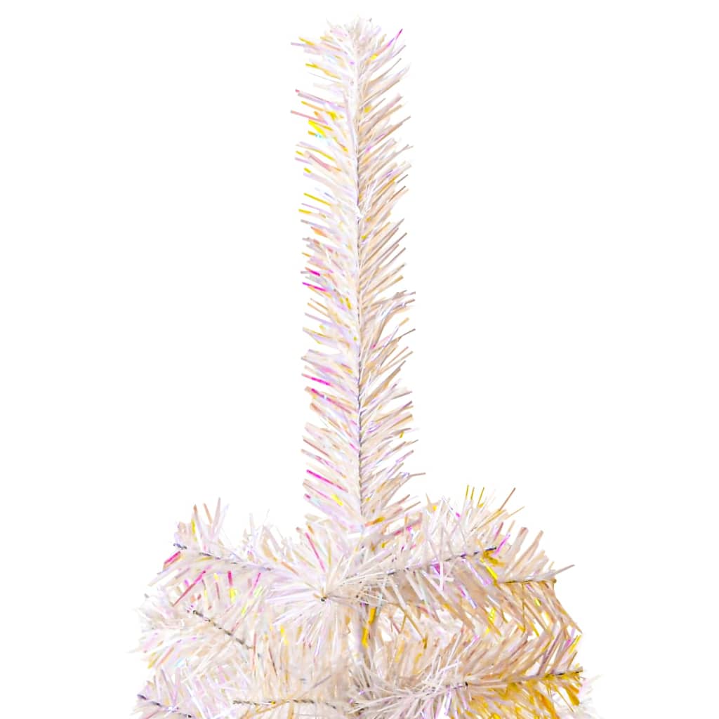 vidaXL Artificial Christmas Tree with Iridescent Tips White 120 cm PVC