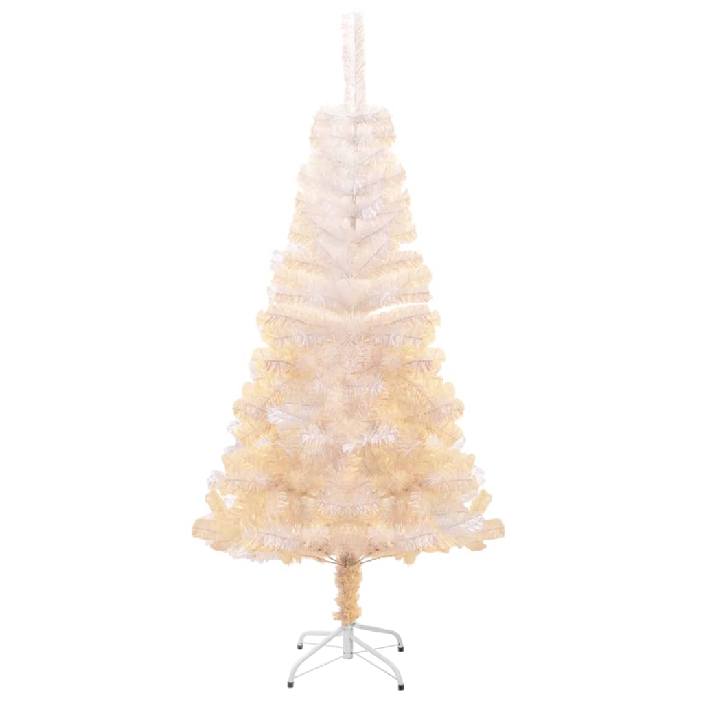 vidaXL Artificial Christmas Tree with Iridescent Tips White 150 cm PVC