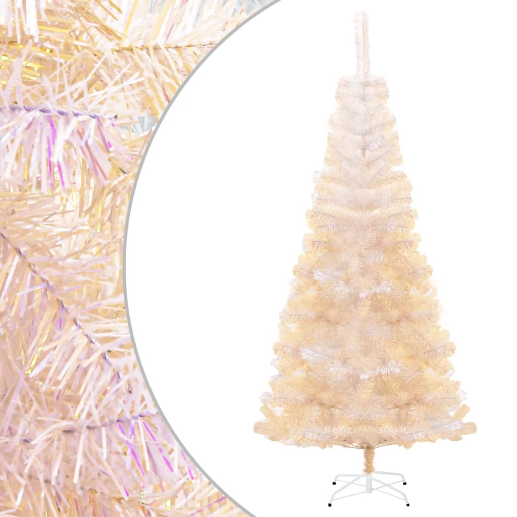 vidaXL Artificial Christmas Tree with Iridescent Tips White 210 cm PVC