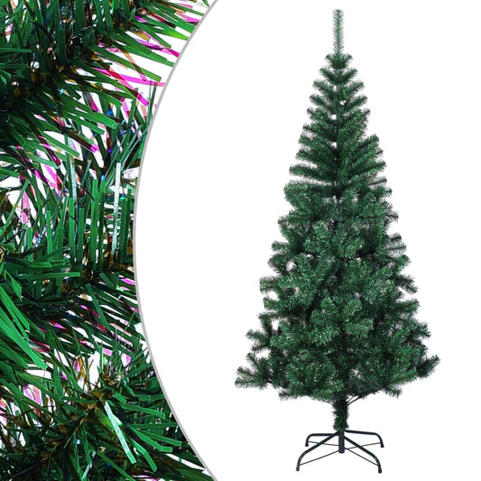 vidaXL Artificial Christmas Tree with Iridescent Tips Green 120 cm PVC