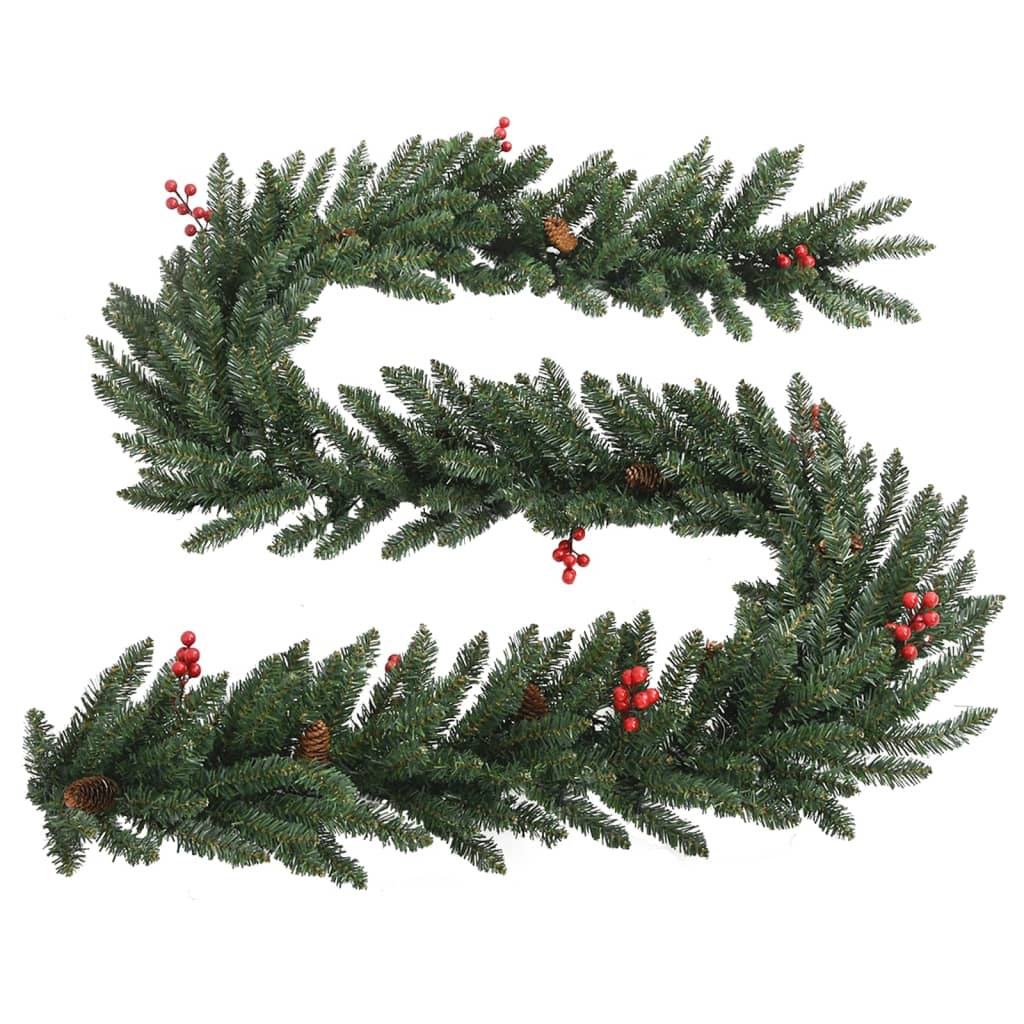 vidaXL Artificial Christmas Trees 2 pcs with Wreath, Garland and LEDs