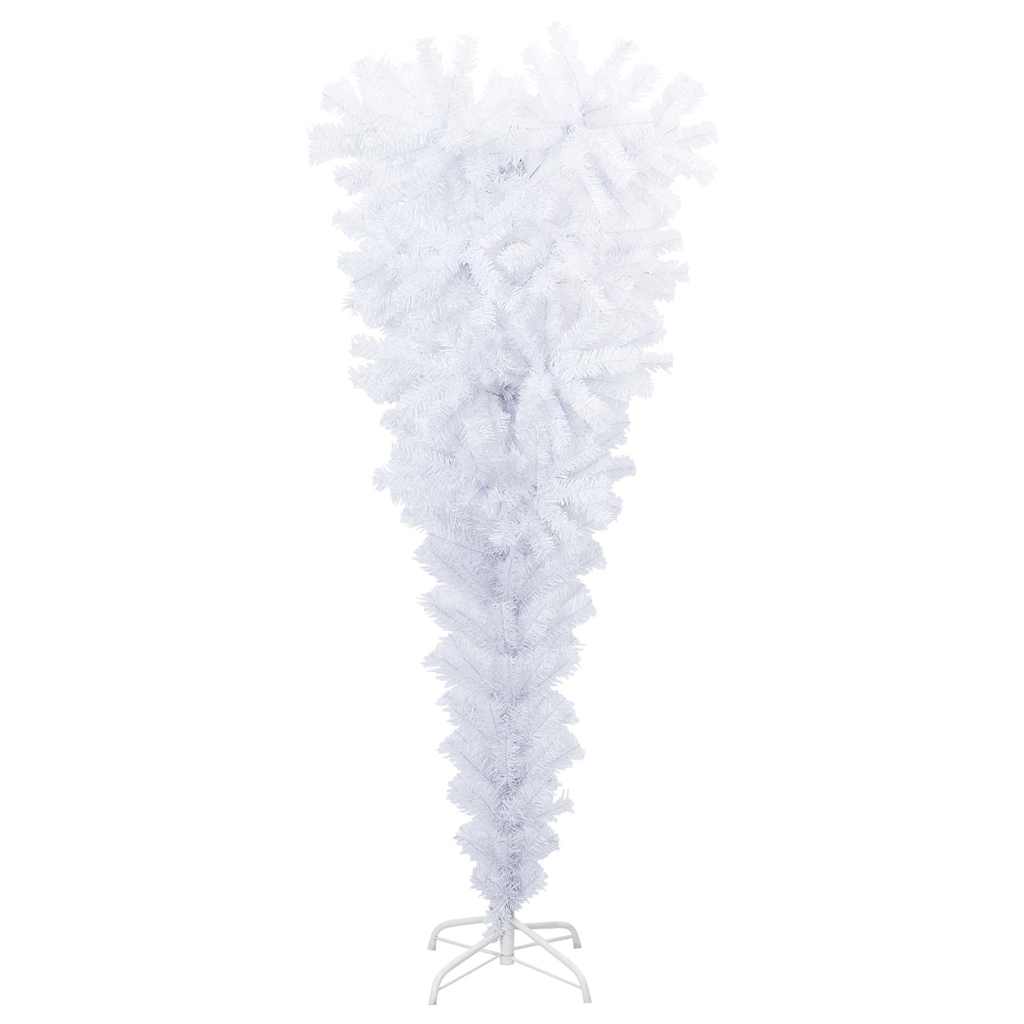 vidaXL Upside-down Artificial Christmas Tree with Stand White 150 cm