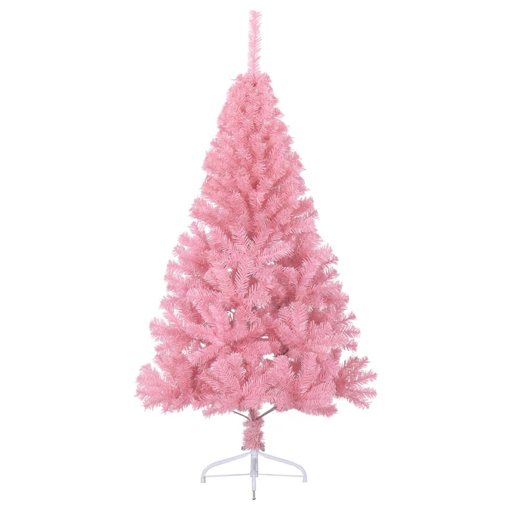 vidaXL Artificial Half Christmas Tree with Stand Pink 120 cm PVC