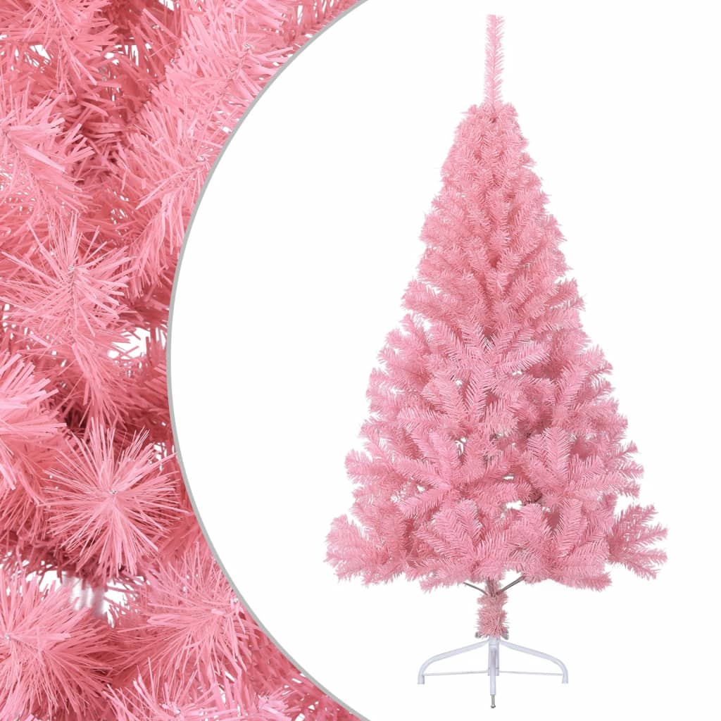 vidaXL Artificial Half Christmas Tree with Stand Pink 150 cm PVC