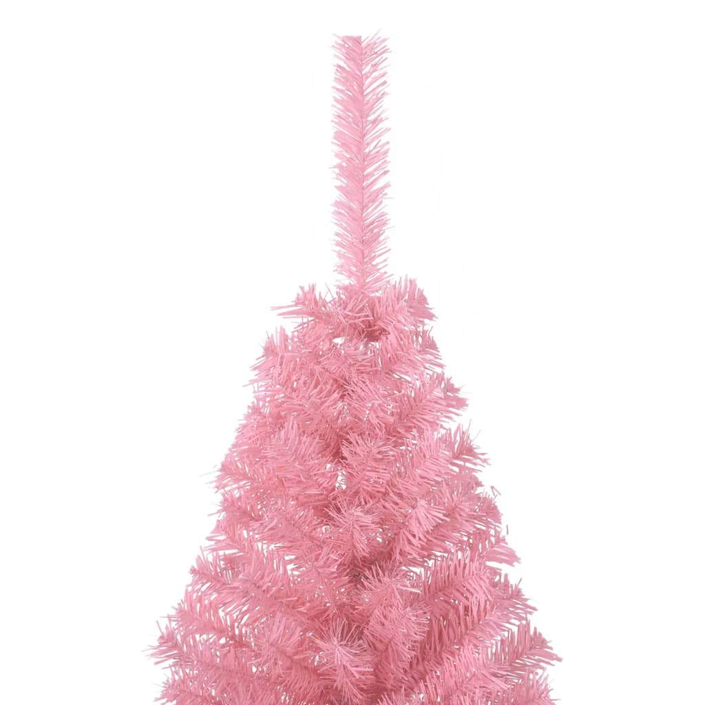 vidaXL Artificial Half Christmas Tree with Stand Pink 150 cm PVC