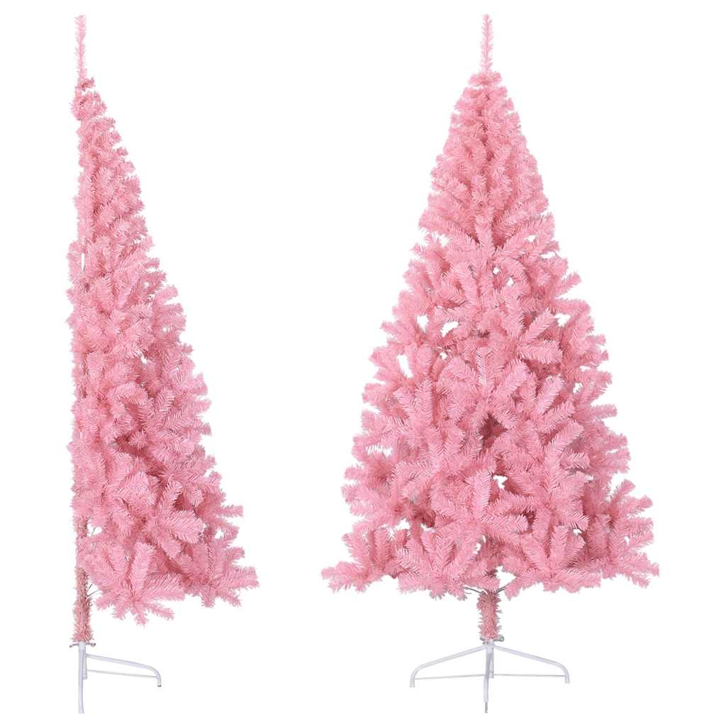 vidaXL Artificial Half Christmas Tree with Stand Pink 180 cm PVC