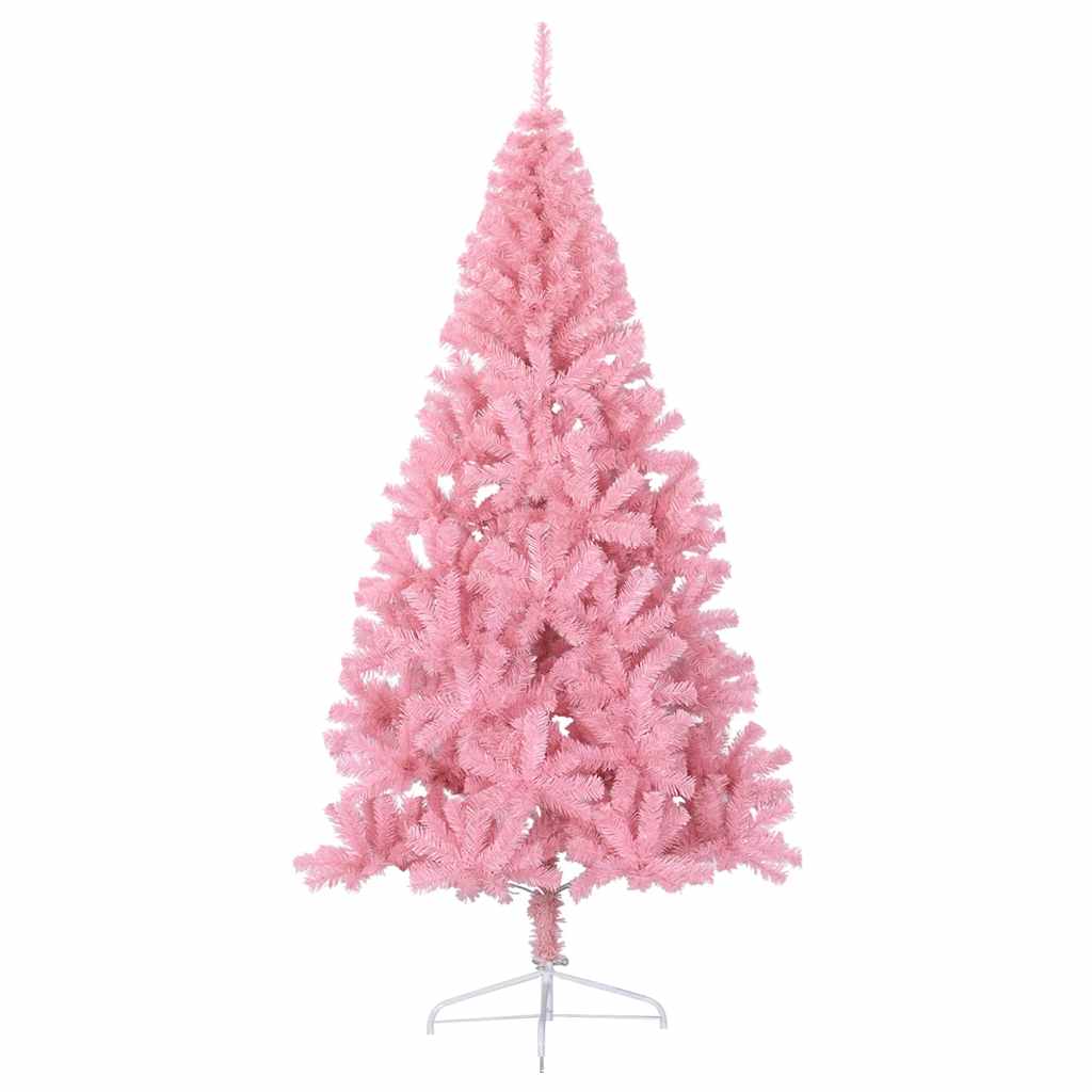 vidaXL Artificial Half Christmas Tree with Stand Pink 180 cm PVC