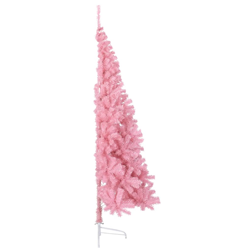 vidaXL Artificial Half Christmas Tree with Stand Pink 180 cm PVC